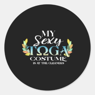 Pegatina Redonda Gracioso Mi Y Toga Costume Mujeres Halloween Costu