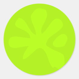 Pegatina Redonda Gracioso neón verde delgado gráfico moderno niños 