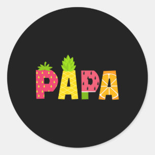 Pegatina Redonda Gracioso Papa Fruitario Lover Summer Men Fruit Sli