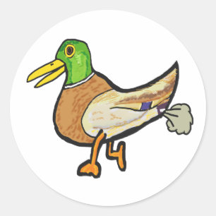 Pegatina Redonda Gracioso pato