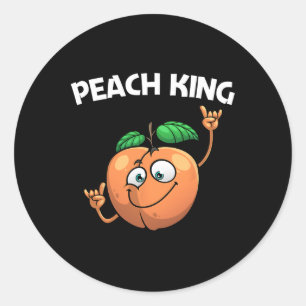 Pegatina Redonda Gracioso Peach Para Hombres Papá Bailando Fruto De