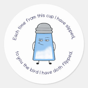 Pegatina Redonda Gracioso poema Salty Couplet Mug "Bird Flip"