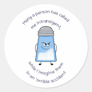 Pegatina Redonda Gracioso poema Salty Couplet Stick "'Accidente Orr