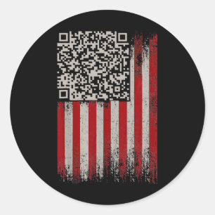 Pegatina Redonda Gracioso Qr Trump Bailando código 1