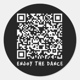 Pegatina Redonda Gracioso Qr Trump Bailando código interactivo _1