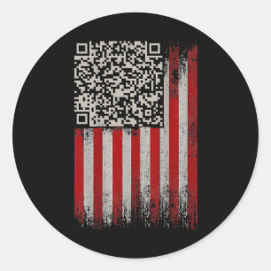 Pegatina Redonda Gracioso Qr Trump con código de baile