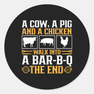 Pegatina Redonda Gracioso Rbecue Bbq Chiste Grill Lover Pitmaster G