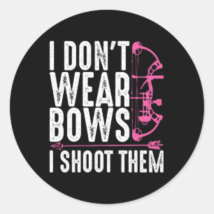 Pegatina Redonda Gracioso Regalo De Arquetería Para Mujeres Cazador