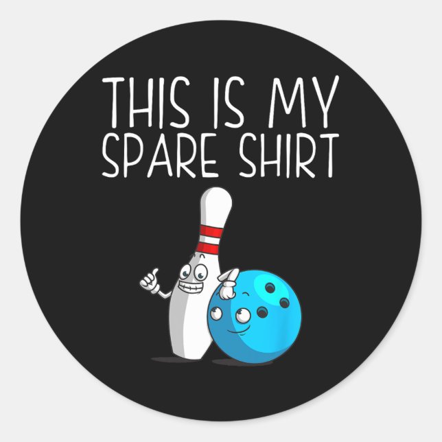 Pegatina Redonda Gracioso Regalo De Boliche Para Hombres Mujeres Gu (Anverso)