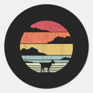 Pegatina Redonda Gracioso regalo de cabra vintage