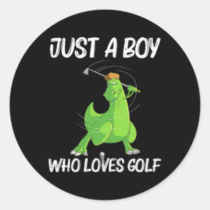 Pegatina Redonda Gracioso Regalo De Golf Para Niños Niños Juego De