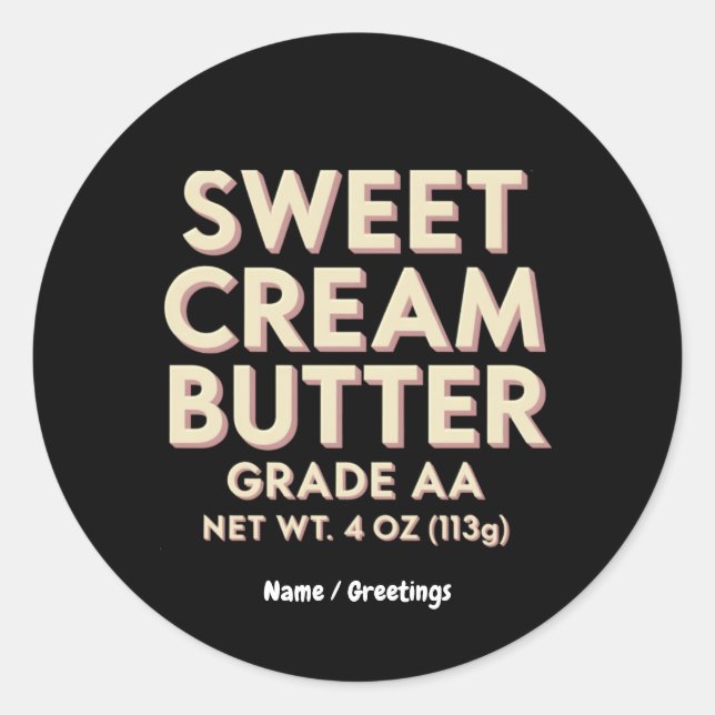 Pegatina Redonda Gracioso regalo de mantequilla de crema dulce perf (Anverso)