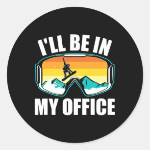 Pegatina Redonda Gracioso Regalo De Snowboard Para Snowboarder Wint