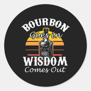 Pegatina Redonda Gracioso regalo para beber borbón de Whiskey para