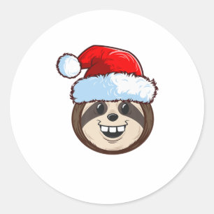 Pegatina Redonda Gracioso regalo para Navidades de Santa Hat