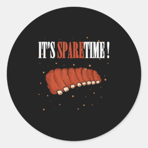 Pegatina Redonda Gracioso Sparetime Grilling Carne Fumar Bbq Sparer