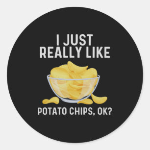 Pegatina Redonda Gracioso Tato Chips Arte Para Hombres Mujeres Bols