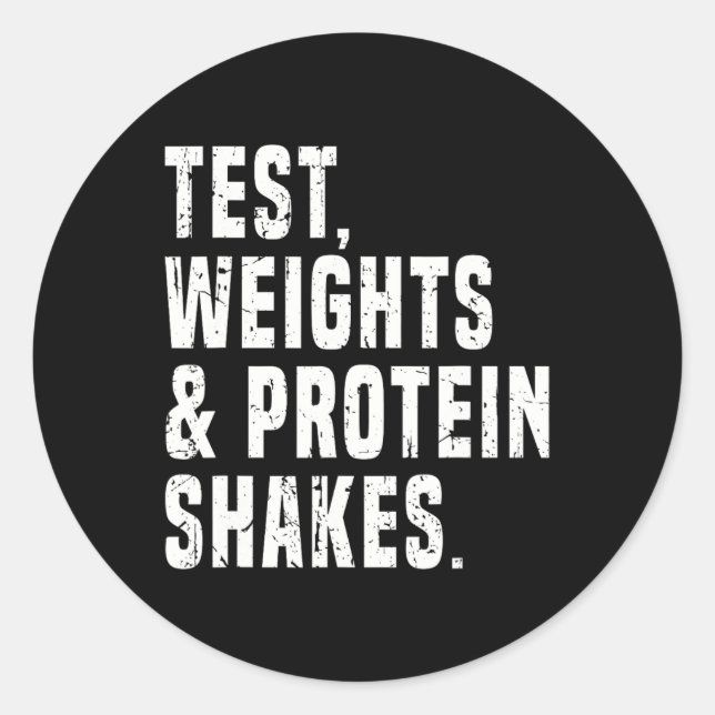 Pegatina Redonda Gracioso test de testosterona Humor Esteroide Body (Anverso)