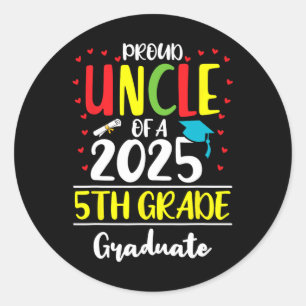Pegatina Redonda Gracioso Tío Orgulloso De Un Cl De 2025 Gradua De 