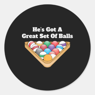 Pegatina Redonda Graciosos Billiards Matemáticos Parejas Regalos -