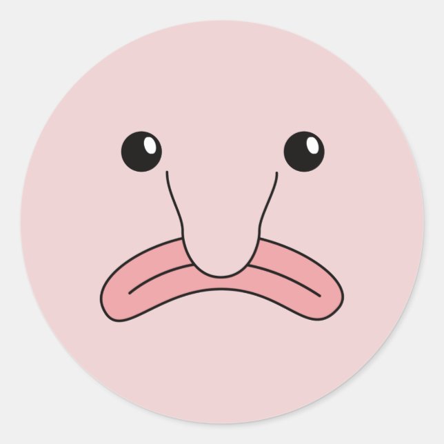 Pegatina Redonda Graciosos Blobfish Divertidos Animales Blobfish Ve (Anverso)