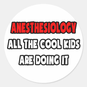 Pegatina Redonda Graciosos Camisetas y regalos anestesiólogos