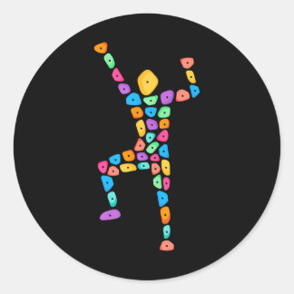 Pegatina Redonda Graciosos Chicas de montañismo en escalada