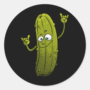 Pegatina Redonda Graciosos Diseños De Pickle Para Hombres Mujeres C
