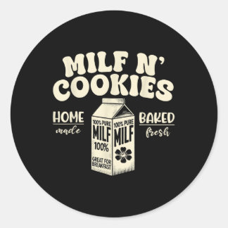 Pegatina Redonda Graciosos Milfs N Cookie Frescos Horneados Caseros