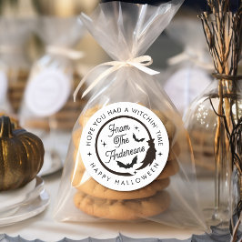 Pegatina Redonda Graciosos murciélagos Feliz Fiesta de Halloween Gr