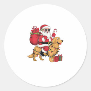 Pegatina Redonda Graciosos Navidades de perros de la colección Gold