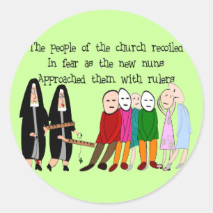 Pegatina Redonda Graciosos Nuns Tarjetas y Regalos