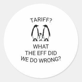 Pegatina Redonda Graciosos pingüinos arancelados