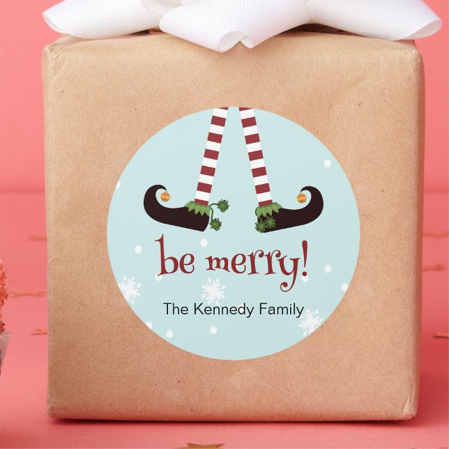 Pegatina Redonda Graciosos stickers de Navidad de la ronda Elf (Subido por el creador)