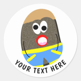 Pegatina Redonda Graciosos tipos de rock pintado