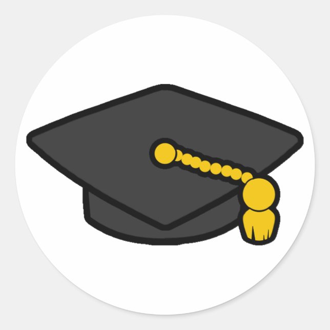 Pegatina Redonda Grad Cap (Anverso)