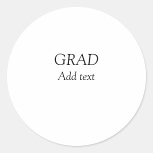 Pegatina Redonda Grad simple minimalista graduación elegante modern