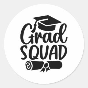 Pegatina Redonda Grad Squad Cl De 2025 Graduación