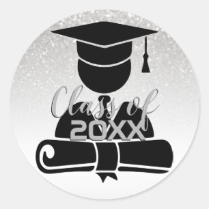 Pegatina Redonda Grad Student - Clase de 20XX
