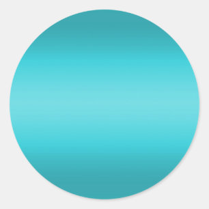 Pegatina Redonda Gradiente azul acuático oscuro y claro - turquesa