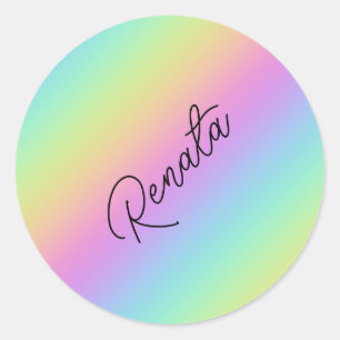 Pegatina Redonda Gradiente de arco iris