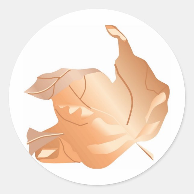 Pegatina Redonda Gradiente de caída de hoja de arce (Anverso)