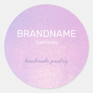 Pegatina Redonda Gradiente de color púrpura Faux Purple Purpurina G
