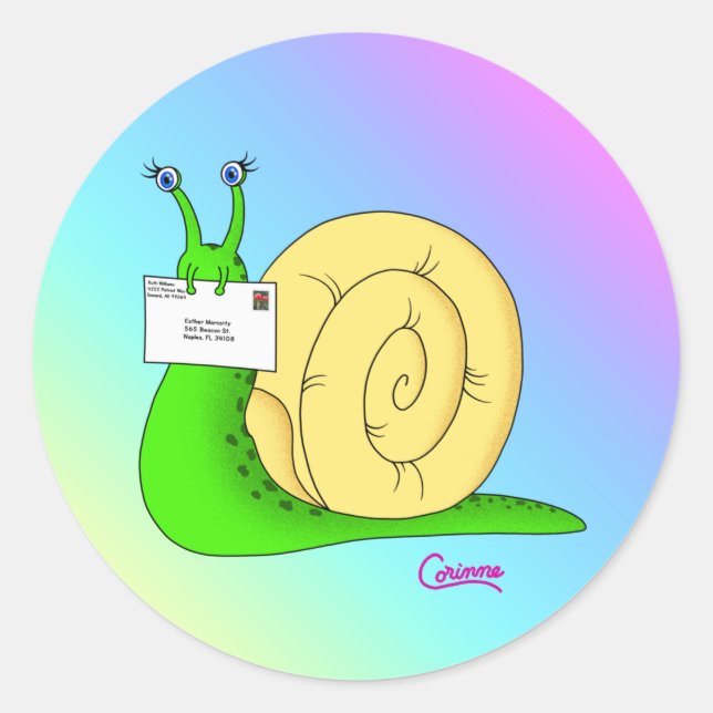 Pegatina Redonda Gradiente de correo no deseado - Pegatinas de sobr (Anverso)