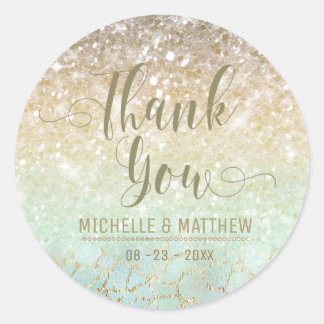 Pegatina Redonda Gradiente de Purpurina combinado Opal Gold ID435