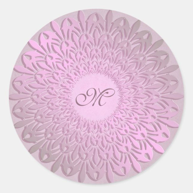 Pegatina Redonda Gradiente étnico Mandala (Anverso)