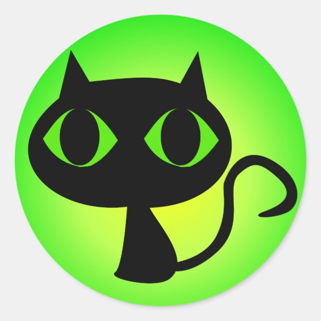 Pegatina Redonda Gradiente verde negro gitano (Anverso)