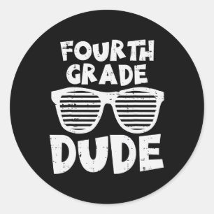 Pegatina Redonda Grado Amigo 4 Maestros Estudiantes De Grado De Vue