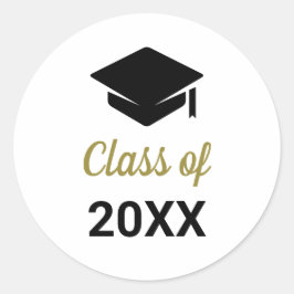 Pegatina Redonda Grado De Congratos De Cualquier Año De Graduación