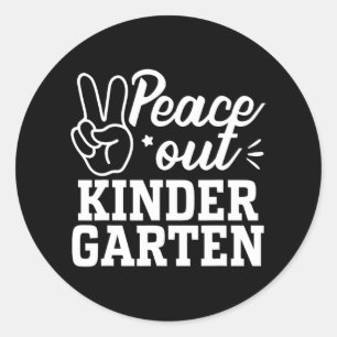 Pegatina Redonda Grado De Jardín De Niños El Día Pasado, Profesor D